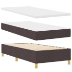 vidaXL Pat cu saltea cu arcuri Maro închis 90 x 200 cm țesătură