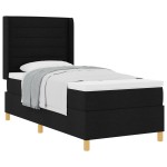 vidaXL Pat cu saltea cu arcuri cu saltea Negru 100 x 200 cm țesătură vidaXL Pat cu saltea cu arcuri cu saltea Negru 100 x 200 cm țesătură