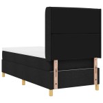 vidaXL Pat cu saltea cu arcuri cu saltea Negru 100 x 200 cm țesătură vidaXL Pat cu saltea cu arcuri cu saltea Negru 100 x 200 cm țesătură
