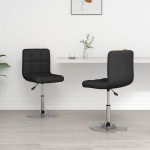 vidaXL Scaune de bucătărie, 2 buc., negru, piele ecologică
