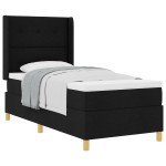 vidaXL Pat cu saltea cu arcuri cu saltea Negru 80 x 200 cm țesătură vidaXL Pat cu saltea cu arcuri cu saltea Negru 80 x 200 cm țesătură