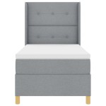 vidaXL Pat cu saltea cu arcuri Gri deschis 100 x 200 cm țesătură vidaXL Pat cu saltea cu arcuri Gri deschis 100 x 200 cm țesătură