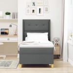 vidaXL Pat cu saltea cu arcuri Gri închis 100 x 200 cm țesătură