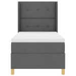 vidaXL Pat cu saltea cu arcuri Gri închis 100 x 200 cm țesătură