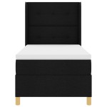vidaXL Pat cu saltea cu arcuri cu saltea Negru 100 x 200 cm țesătură vidaXL Pat cu saltea cu arcuri cu saltea Negru 100 x 200 cm țesătură