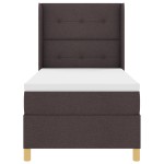 vidaXL Pat cu saltea cu arcuri Maro închis 100 x 200 cm țesătură vidaXL Pat cu saltea cu arcuri Maro închis 100 x 200 cm țesătură