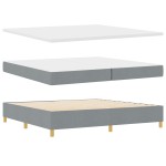 vidaXL Pat cu saltea cu arcuri Gri deschis 200 x 200 cm țesătură vidaXL Pat cu saltea cu arcuri Gri deschis 200 x 200 cm țesătură