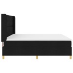 vidaXL Pat cu saltea cu arcuri cu saltea Negru 200 x 200 cm țesătură vidaXL Pat cu saltea cu arcuri cu saltea Negru 200 x 200 cm țesătură
