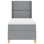 vidaXL Pat cu saltea cu arcuri Gri deschis 80 x 200 cm țesătură vidaXL Pat cu saltea cu arcuri Gri deschis 80 x 200 cm țesătură