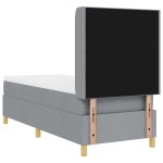 vidaXL Pat cu saltea cu arcuri Gri deschis 80 x 200 cm țesătură vidaXL Pat cu saltea cu arcuri Gri deschis 80 x 200 cm țesătură