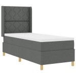 vidaXL Pat cu saltea cu arcuri Gri închis 80 x 200 cm țesătură