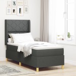 vidaXL Pat cu saltea cu arcuri Gri închis 80 x 200 cm țesătură
