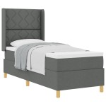 vidaXL Pat cu saltea cu arcuri Gri închis 80 x 200 cm țesătură