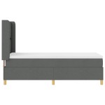 vidaXL Pat cu saltea cu arcuri Gri închis 80 x 200 cm țesătură