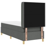 vidaXL Pat cu saltea cu arcuri Gri închis 80 x 200 cm țesătură
