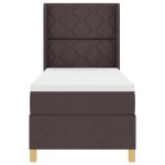 vidaXL Pat cu saltea cu arcuri Maro închis 80 x 200 cm țesătură