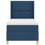vidaXL Pat cu saltea cu arcuri cu saltea albastru 90 x 190 cm țesătură vidaXL Pat cu saltea cu arcuri cu saltea albastru 90 x 190 cm țesătură