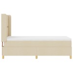 vidaXL Pat cu saltea cu arcuri cu saltea Crem 100 x 200 cm țesătură vidaXL Pat cu saltea cu arcuri cu saltea Crem 100 x 200 cm țesătură