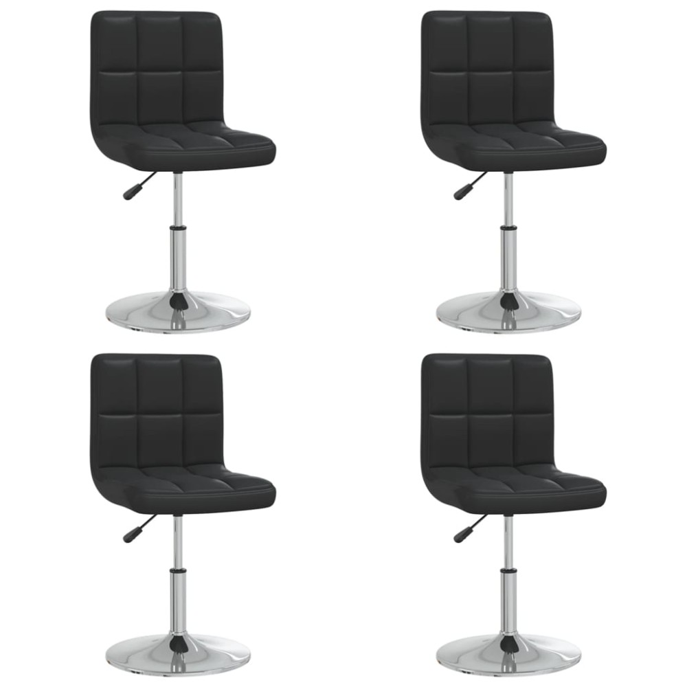 vidaXL Scaune de sufragerie, 4 buc., negru, piele ecologică