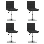 vidaXL Scaune de sufragerie, 4 buc., negru, piele ecologică