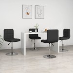vidaXL Scaune de sufragerie, 4 buc., negru, piele ecologică