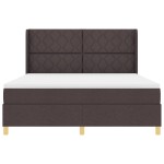 vidaXL Pat cu saltea cu arcuri Maro închis 180 x 200 cm țesătură