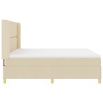 vidaXL Pat cu saltea cu arcuri cu saltea Crem 180 x 200 cm țesătură vidaXL Pat cu saltea cu arcuri cu saltea Crem 180 x 200 cm țesătură