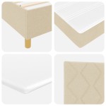 vidaXL Pat cu saltea cu arcuri cu saltea Crem 180 x 200 cm țesătură vidaXL Pat cu saltea cu arcuri cu saltea Crem 180 x 200 cm țesătură