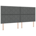 vidaXL Pat cu saltea cu arcuri Gri închis 200 x 200 cm țesătură vidaXL Pat cu saltea cu arcuri Gri închis 200 x 200 cm țesătură