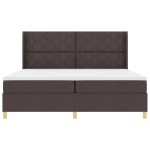 vidaXL Pat cu saltea cu arcuri Maro închis 200 x 200 cm țesătură