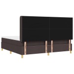 vidaXL Pat cu saltea cu arcuri Maro închis 200 x 200 cm țesătură