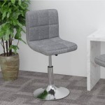 vidaXL Scaun de bar pivotant, gri deschis, material textil vidaXL Scaun de bar pivotant, gri deschis, material textil