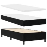 Pat Box Spring vidaXL cu saltea Negru 100x200 cm Catifea Pat Box Spring vidaXL cu saltea Negru 100x200 cm Catifea