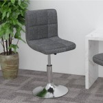 vidaXL Scaun de bar pivotant, gri închis, material textil vidaXL Scaun de bar pivotant, gri închis, material textil