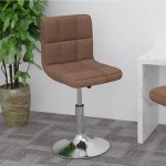 vidaXL Scaun de bar pivotant, maro, material textil vidaXL Scaun de bar pivotant, maro, material textil