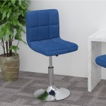 vidaXL Scaun de bar pivotant, albastru, material textil vidaXL Scaun de bar pivotant, albastru, material textil