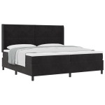 Pat cu arcuri vidaXL cu saltea Negru 200x200 cm Catifea Pat cu arcuri vidaXL cu saltea Negru 200x200 cm Catifea