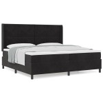 Pat cu arcuri vidaXL cu saltea Negru 200x200 cm Catifea Pat cu arcuri vidaXL cu saltea Negru 200x200 cm Catifea