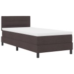 vidaXL Pat cu arcuri cu saltea Maro închis 80 x 200 cm țesătură vidaXL Pat cu arcuri cu saltea Maro închis 80 x 200 cm țesătură