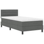 vidaXL Pat cu arcuri cu saltea Gri închis 90 x 200 cm țesătură vidaXL Pat cu arcuri cu saltea Gri închis 90 x 200 cm țesătură