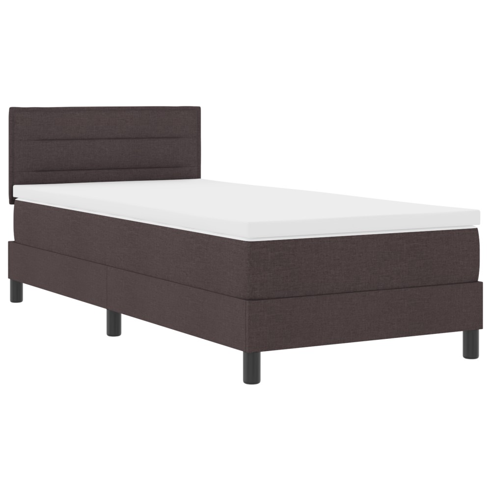 vidaXL Pat cu arcuri cu saltea Maro închis 90 x 200 cm țesătură