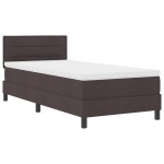 vidaXL Pat cu arcuri cu saltea Maro închis 90 x 200 cm țesătură vidaXL Pat cu arcuri cu saltea Maro închis 90 x 200 cm țesătură