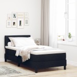 vidaXL Pat cu arcuri cu saltea Negru 100 x 200 cm țesătură vidaXL Pat cu arcuri cu saltea Negru 100 x 200 cm țesătură