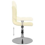 vidaXL Scaune de bucătărie pivotante, 2 buc., crem, material textil