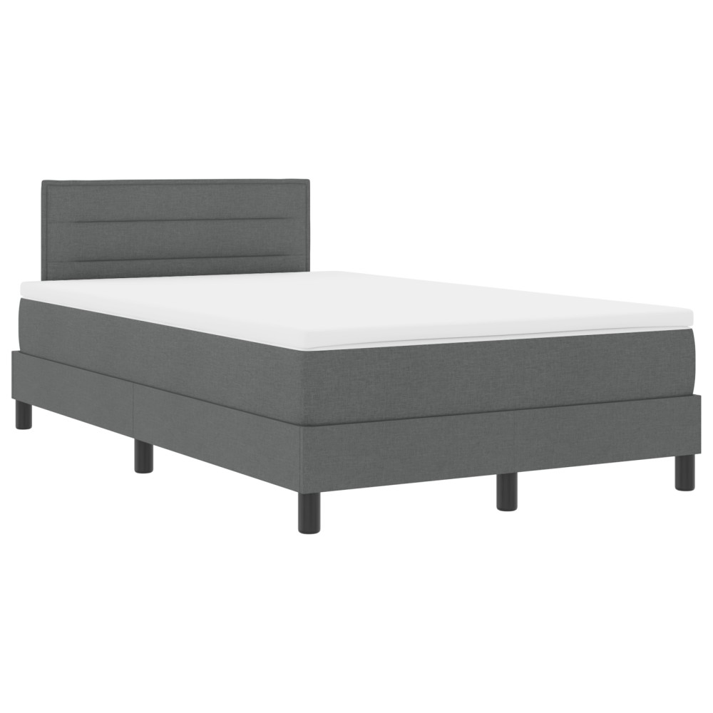 vidaXL Pat cu arcuri cu saltea Gri închis 120 x 190 cm țesătură