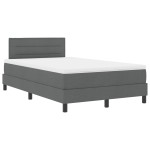 vidaXL Pat cu arcuri cu saltea Gri închis 120 x 190 cm țesătură vidaXL Pat cu arcuri cu saltea Gri închis 120 x 190 cm țesătură