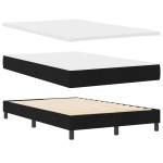 vidaXL Pat cu arcuri cu saltea Negru 120 x 190 cm țesătură vidaXL Pat cu arcuri cu saltea Negru 120 x 190 cm țesătură