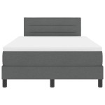 vidaXL Pat cu arcuri cu saltea Gri închis 120 x 200 cm țesătură vidaXL Pat cu arcuri cu saltea Gri închis 120 x 200 cm țesătură