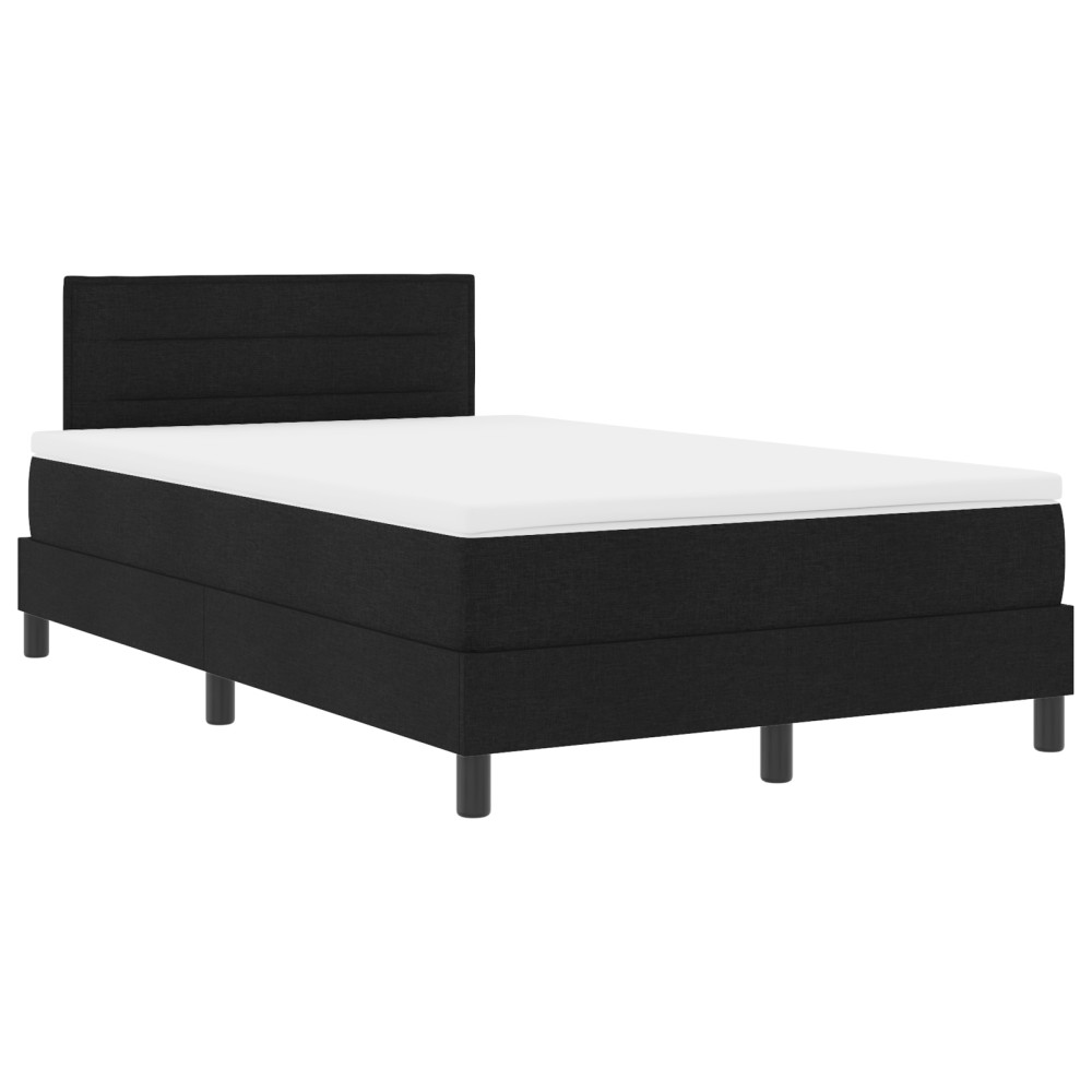 vidaXL Pat cu arcuri cu saltea Negru 120 x 200 cm țesătură