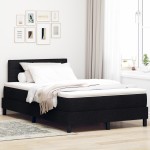 vidaXL Pat cu arcuri cu saltea Negru 120 x 200 cm țesătură
